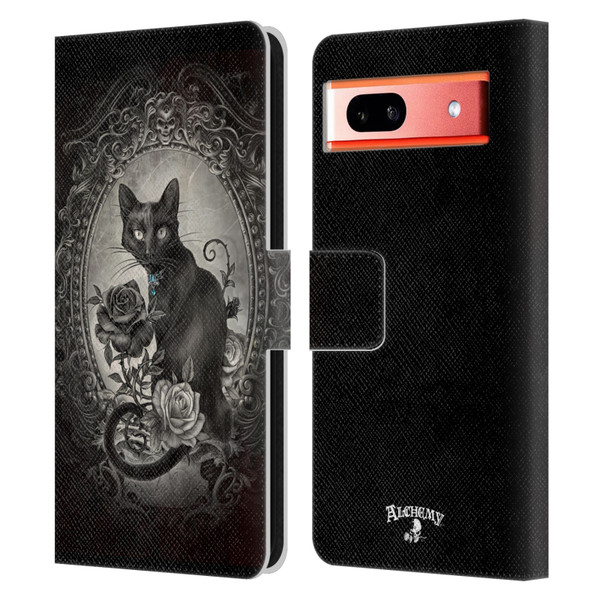 Alchemy Gothic Cats Paracelsus Leather Book Wallet Case Cover For Google Pixel 7a