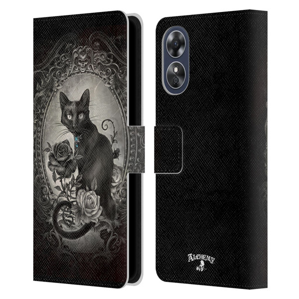 Alchemy Gothic Cats Paracelsus Leather Book Wallet Case Cover For OPPO A17