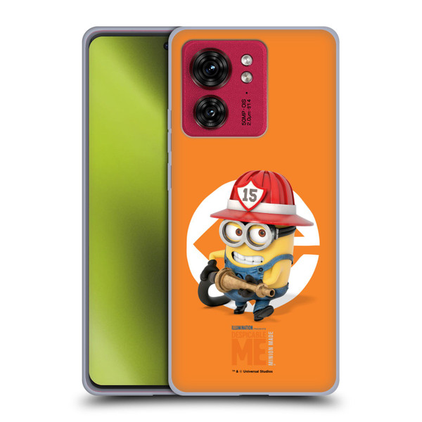 Despicable Me Minions Bob Fireman Costume Soft Gel Case for Motorola Moto Edge 40