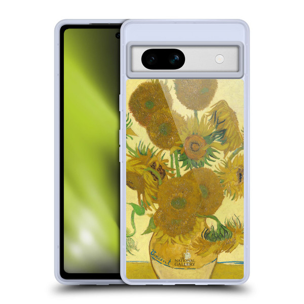 The National Gallery Art Sunflowers Soft Gel Case for Google Pixel 7a