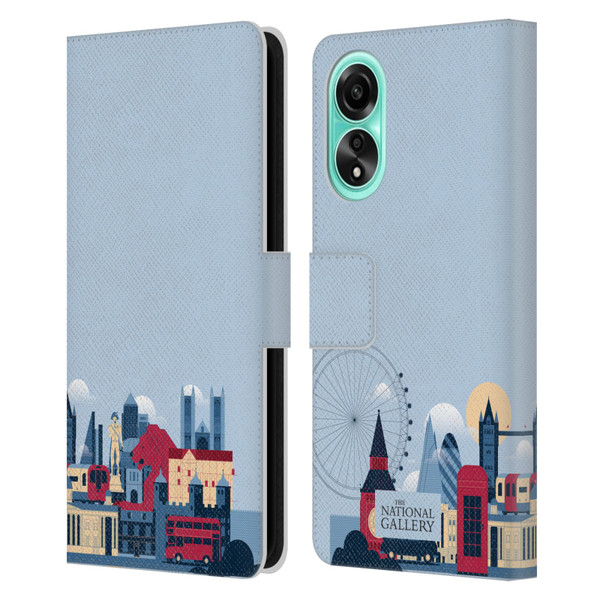 The National Gallery Art London Skyline Leather Book Wallet Case Cover For OPPO A78 4G