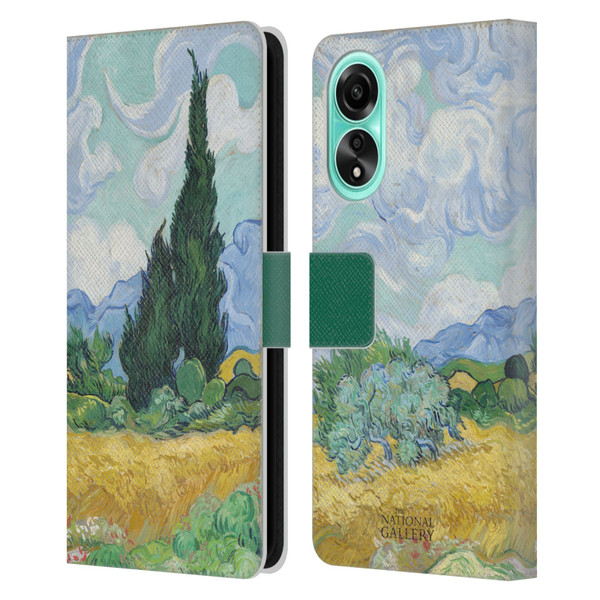 The National Gallery Art A Wheatfield With Cypresses Leather Book Wallet Case Cover For OPPO A78 4G