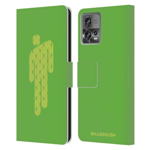 Billie Eilish Key Art Blohsh Green Leather Book Wallet Case Cover For Motorola Moto Edge 30 Fusion