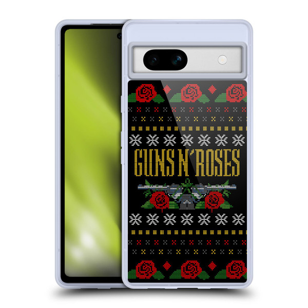 Guns N' Roses Christmas Text Logo Pistol Soft Gel Case for Google Pixel 7a