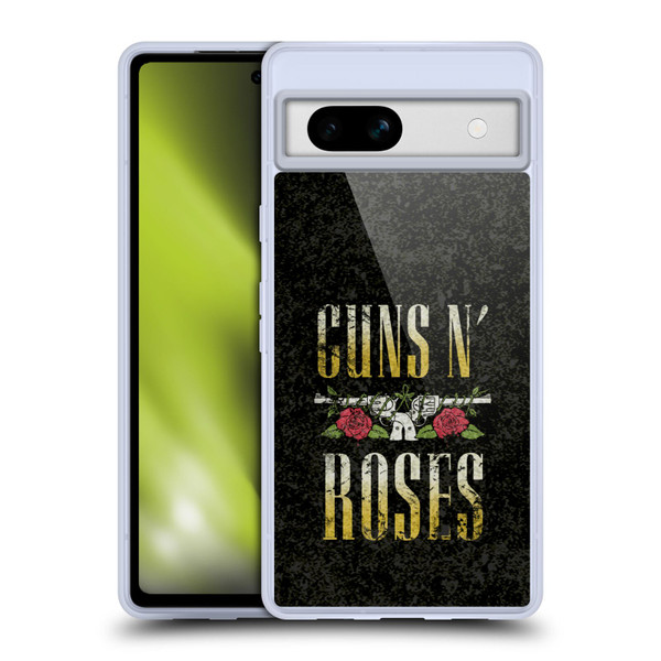 Guns N' Roses Key Art Text Logo Pistol Soft Gel Case for Google Pixel 7a