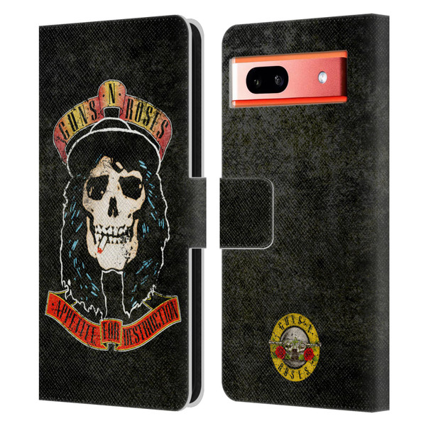 Guns N' Roses Vintage Stradlin Leather Book Wallet Case Cover For Google Pixel 7a