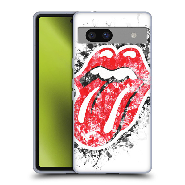 The Rolling Stones Licks Collection Distressed Look Tongue Soft Gel Case for Google Pixel 7a