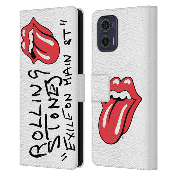 The Rolling Stones Albums Exile On Main St. Leather Book Wallet Case Cover For Motorola Moto G73 5G