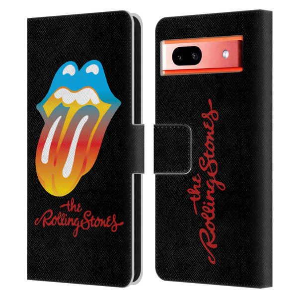 The Rolling Stones Graphics Rainbow Tongue Leather Book Wallet Case Cover For Google Pixel 7a