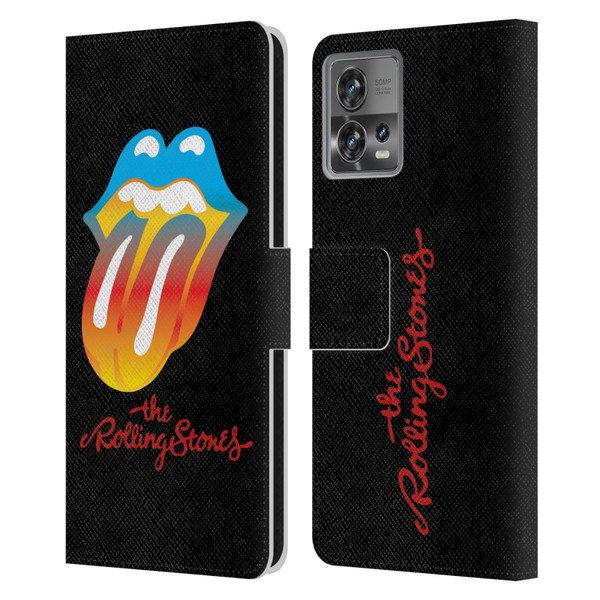 The Rolling Stones Graphics Rainbow Tongue Leather Book Wallet Case Cover For Motorola Moto Edge 30 Fusion