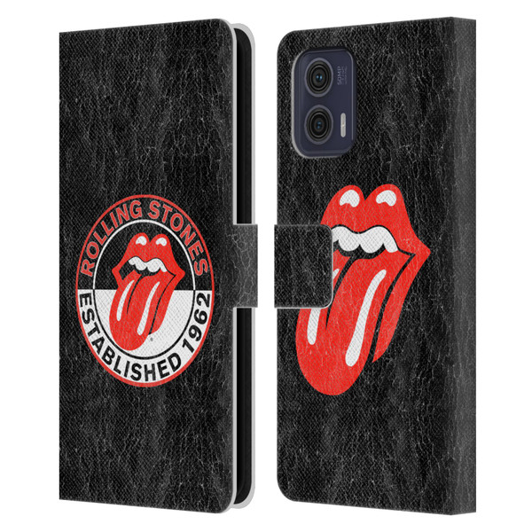 The Rolling Stones Graphics Established 1962 Leather Book Wallet Case Cover For Motorola Moto G73 5G