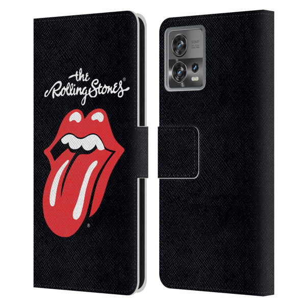 The Rolling Stones Key Art Tongue Classic Leather Book Wallet Case Cover For Motorola Moto Edge 30 Fusion