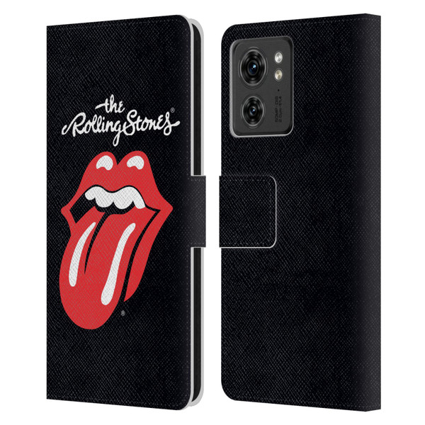 The Rolling Stones Key Art Tongue Classic Leather Book Wallet Case Cover For Motorola Moto Edge 40