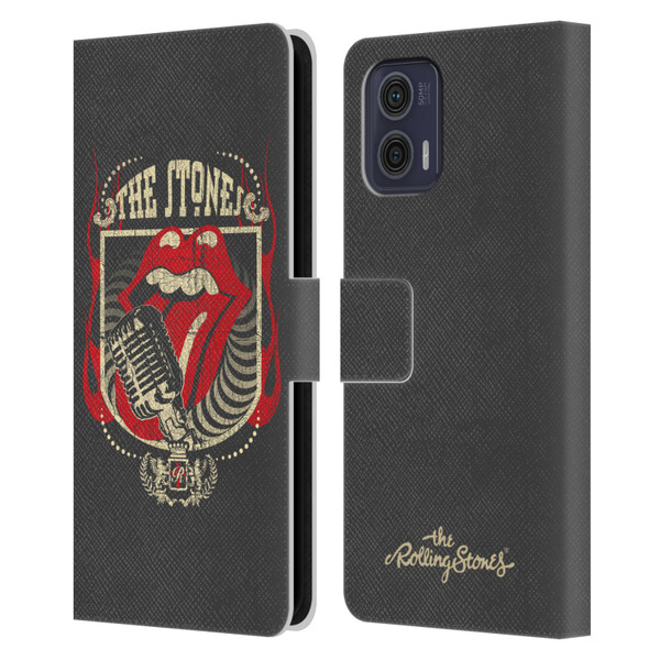 The Rolling Stones Key Art Jumbo Tongue Leather Book Wallet Case Cover For Motorola Moto G73 5G