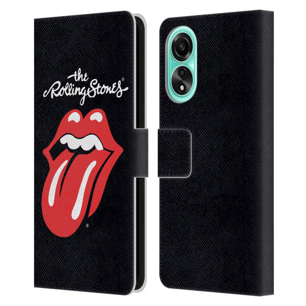 The Rolling Stones Key Art Tongue Classic Leather Book Wallet Case Cover For OPPO A78 5G