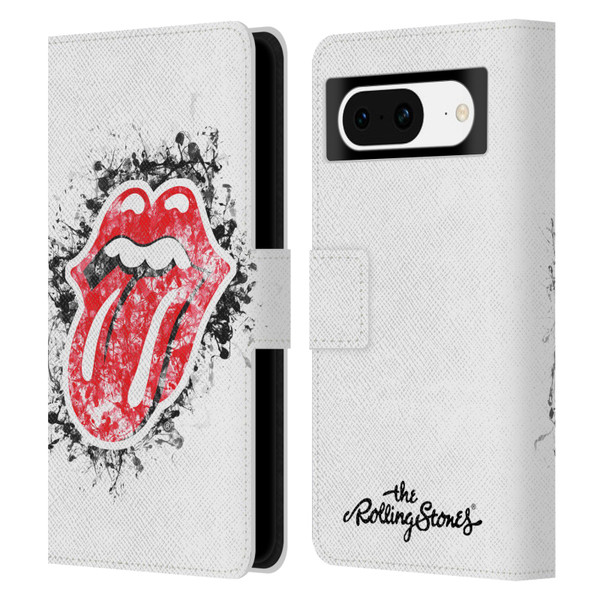 The Rolling Stones Licks Collection Distressed Look Tongue Leather Book Wallet Case Cover For Google Pixel 8
