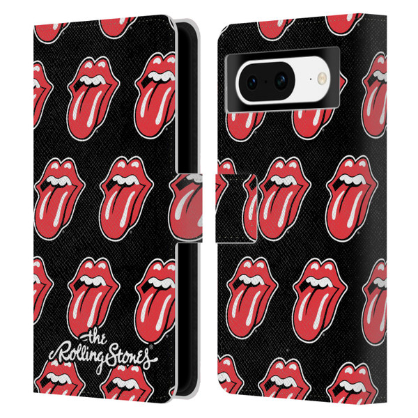 The Rolling Stones Licks Collection Tongue Classic Pattern Leather Book Wallet Case Cover For Google Pixel 8