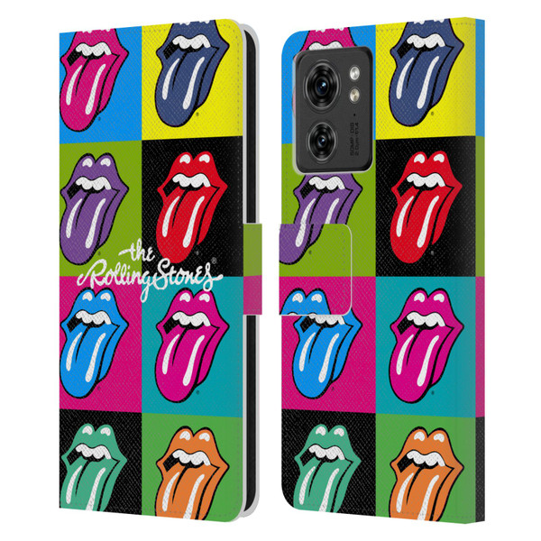 The Rolling Stones Licks Collection Pop Art 1 Leather Book Wallet Case Cover For Motorola Moto Edge 40