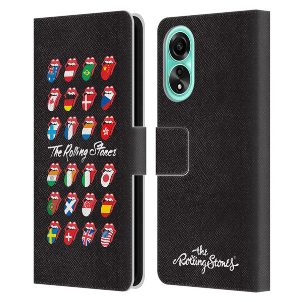 The Rolling Stones Licks Collection Flag Poster Leather Book Wallet Case Cover For OPPO A78 5G