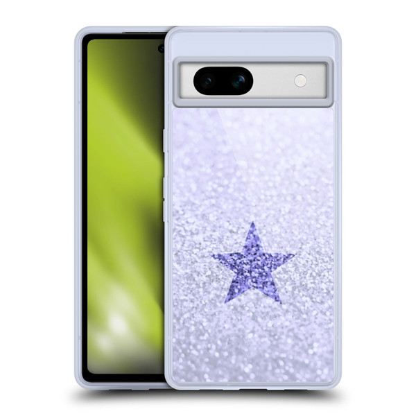 Monika Strigel Glitter Star Pastel Lilac Soft Gel Case for Google Pixel 7a