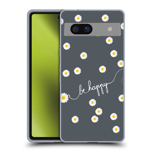 Monika Strigel Happy Daisy Grey Soft Gel Case for Google Pixel 7a