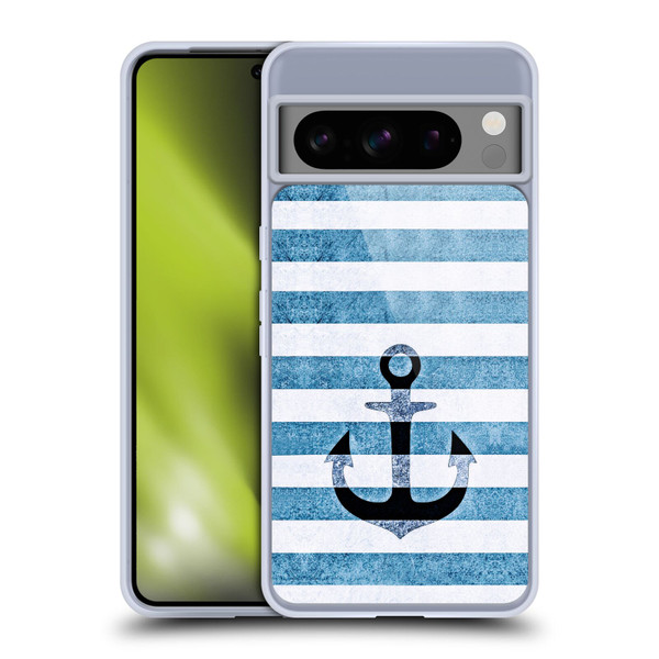 Monika Strigel Vintage Anchors Indigo Soft Gel Case for Google Pixel 8 Pro
