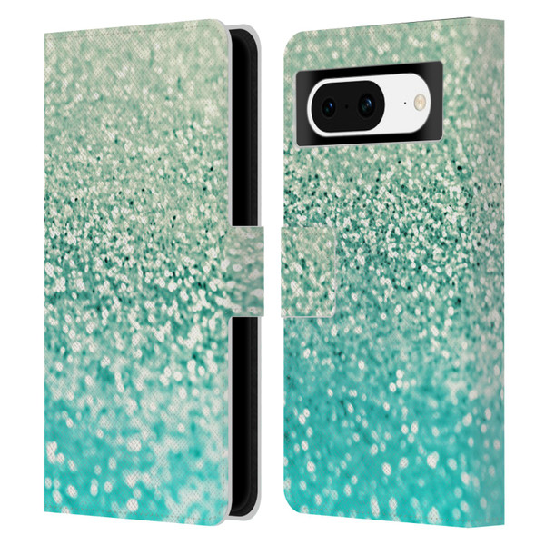 Monika Strigel Glitter Collection Mint Leather Book Wallet Case Cover For Google Pixel 8