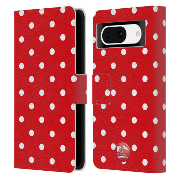 Animal Club International Patterns Polka Dots Red Leather Book Wallet Case Cover For Google Pixel 8