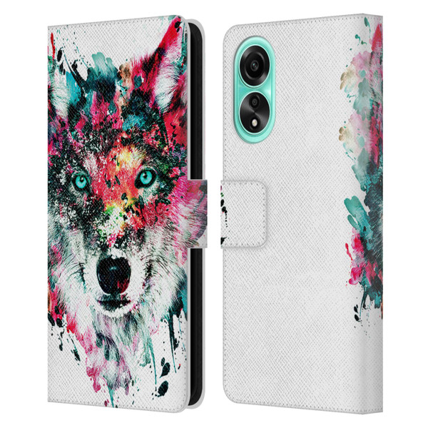 Riza Peker Animals Wolf Leather Book Wallet Case Cover For OPPO A78 4G