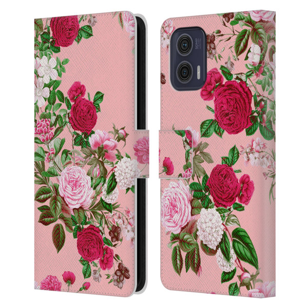 Riza Peker Florals Romance Leather Book Wallet Case Cover For Motorola Moto G73 5G