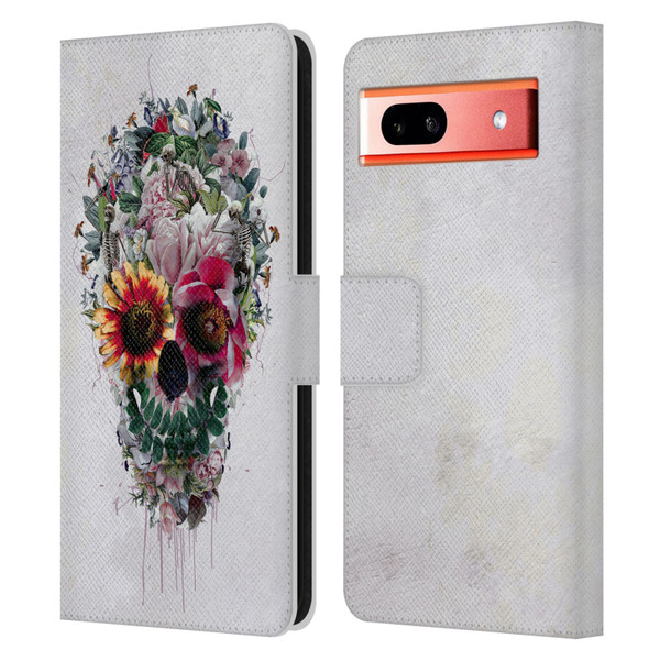 Riza Peker Skulls 6 Sugar Leather Book Wallet Case Cover For Google Pixel 7a