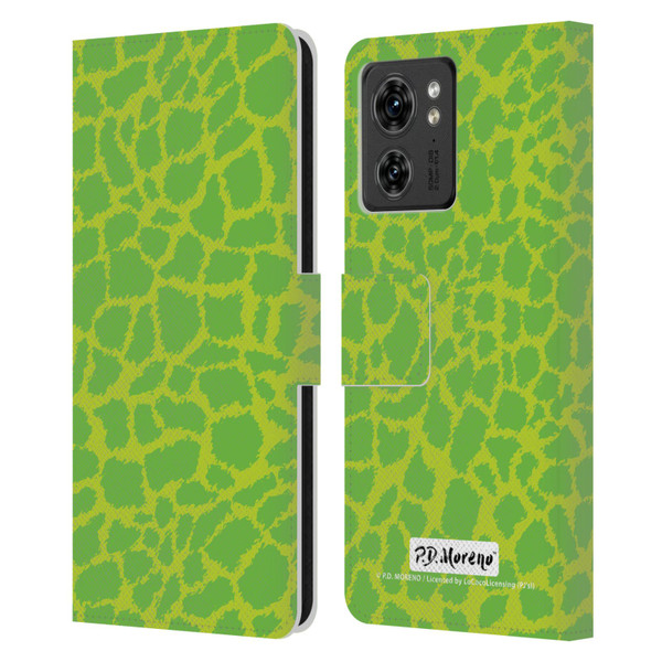 P.D. Moreno Patterns Lime Green Leather Book Wallet Case Cover For Motorola Moto Edge 40