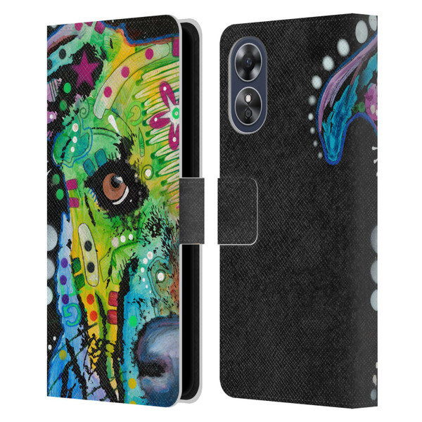 Dean Russo Dogs Bulldog Leather Book Wallet Case Cover For OPPO A17