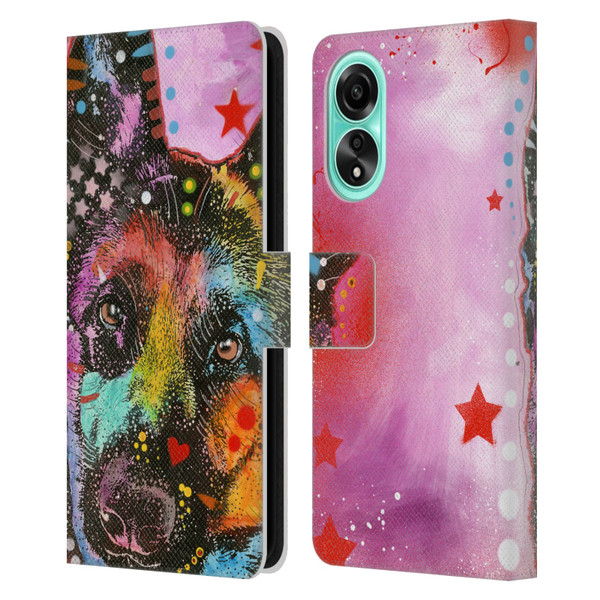 Dean Russo Dogs German Shepherd Leather Book Wallet Case Cover For OPPO A78 4G