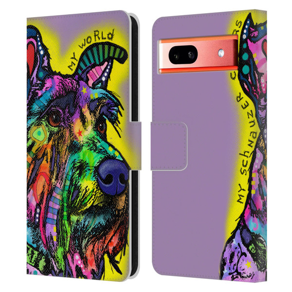 Dean Russo Dogs 3 My Schnauzer Leather Book Wallet Case Cover For Google Pixel 7a