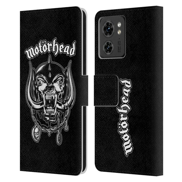 Motorhead Graphics Silver War Pig Leather Book Wallet Case Cover For Motorola Moto Edge 40