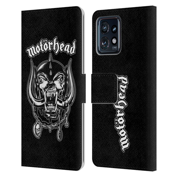 Motorhead Graphics Silver War Pig Leather Book Wallet Case Cover For Motorola Moto Edge 40 Pro
