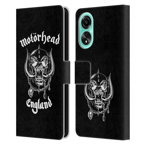 Motorhead Graphics England Leather Book Wallet Case Cover For OPPO A78 4G