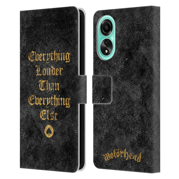 Motorhead Key Art Everything Louder Leather Book Wallet Case Cover For OPPO A78 4G