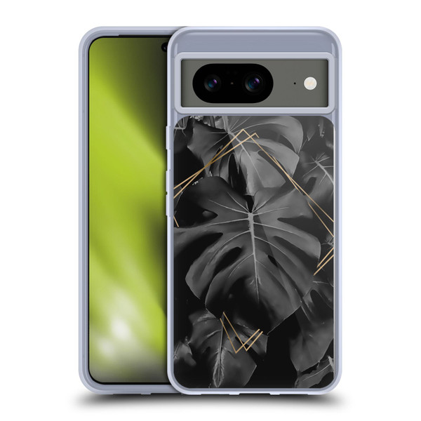 LebensArt Elegance in Black Deep Monstera Soft Gel Case for Google Pixel 8