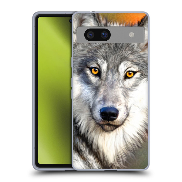 Aimee Stewart Animals Autumn Wolf Soft Gel Case for Google Pixel 7a