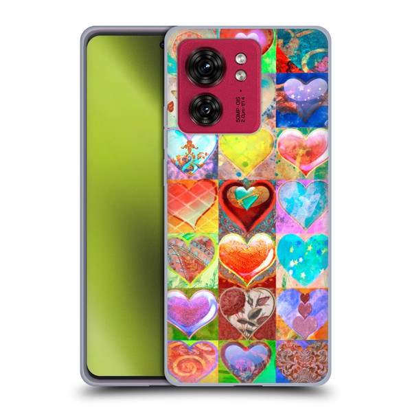 Aimee Stewart Colourful Sweets Hearts Grid Soft Gel Case for Motorola Moto Edge 40
