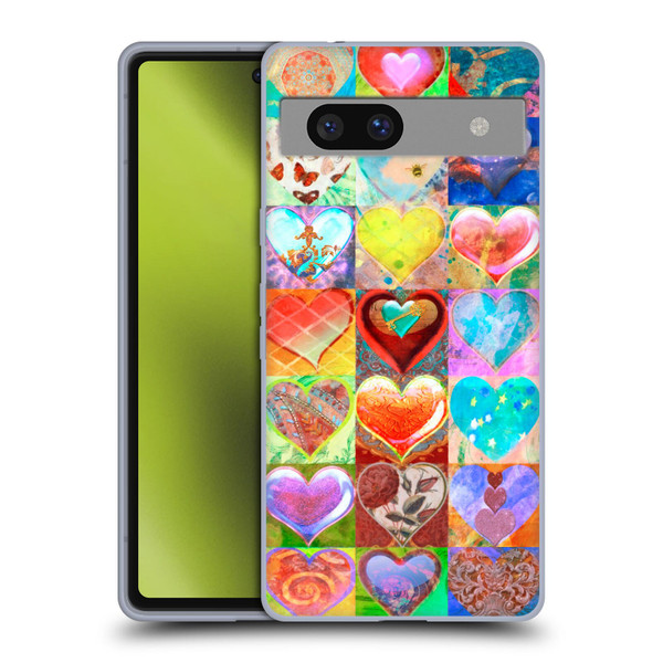 Aimee Stewart Colourful Sweets Hearts Grid Soft Gel Case for Google Pixel 7a