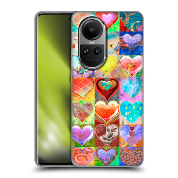 Aimee Stewart Colourful Sweets Hearts Grid Soft Gel Case for OPPO Reno10 5G / Reno10 Pro 5G