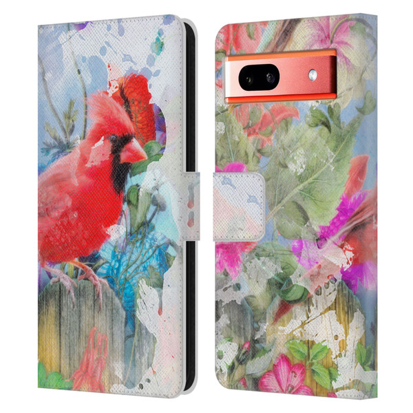 Aimee Stewart Assorted Designs Birds And Bloom Leather Book Wallet Case Cover For Google Pixel 7a