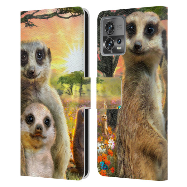 Aimee Stewart Animals Meerkats Leather Book Wallet Case Cover For Motorola Moto Edge 30 Fusion