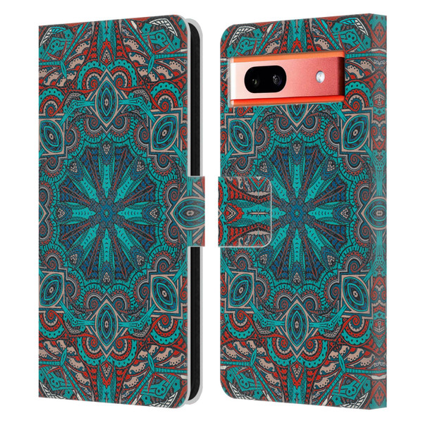 Aimee Stewart Mandala Moroccan Sea Leather Book Wallet Case Cover For Google Pixel 7a