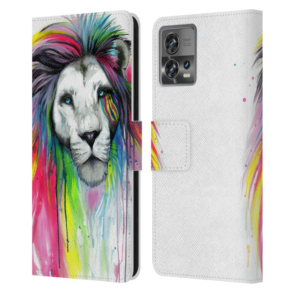 Pixie Cold Cats Rainbow Mane Leather Book Wallet Case Cover For Motorola Moto Edge 30 Fusion