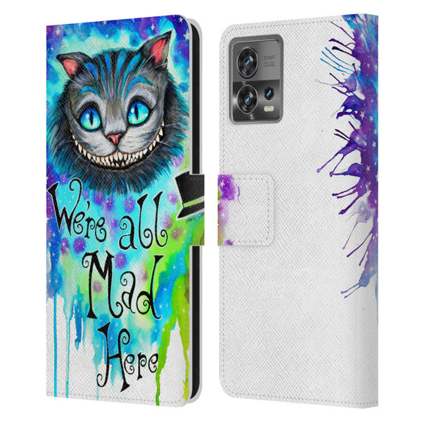 Pixie Cold Cats We Are All Mad Here Leather Book Wallet Case Cover For Motorola Moto Edge 30 Fusion
