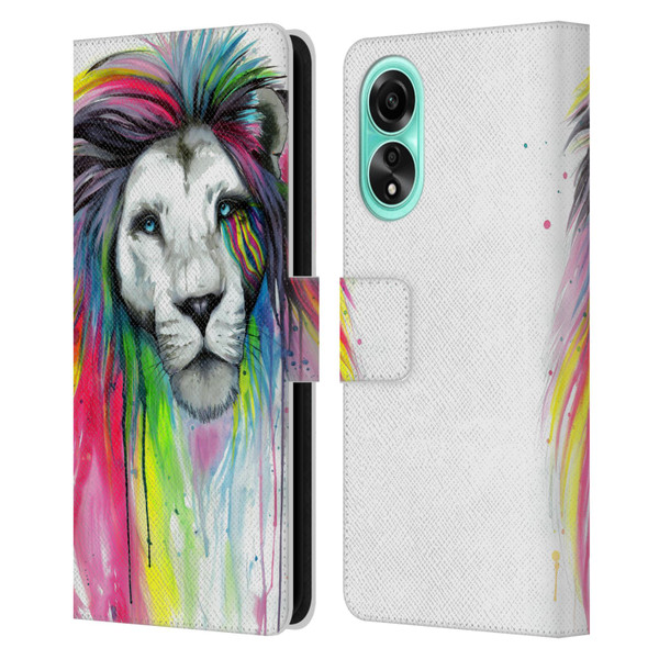 Pixie Cold Cats Rainbow Mane Leather Book Wallet Case Cover For OPPO A78 4G